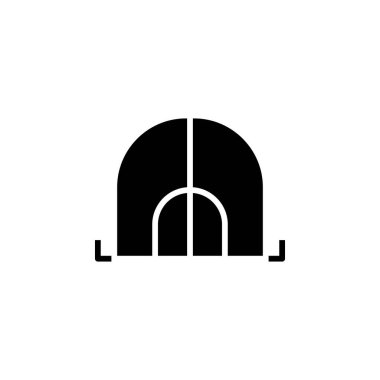 Kamp, Çadır, Kamp, Seyahat Katı Simge Tanıtım Logosu Şablonu. Birçok Amaç İçin Uygun.