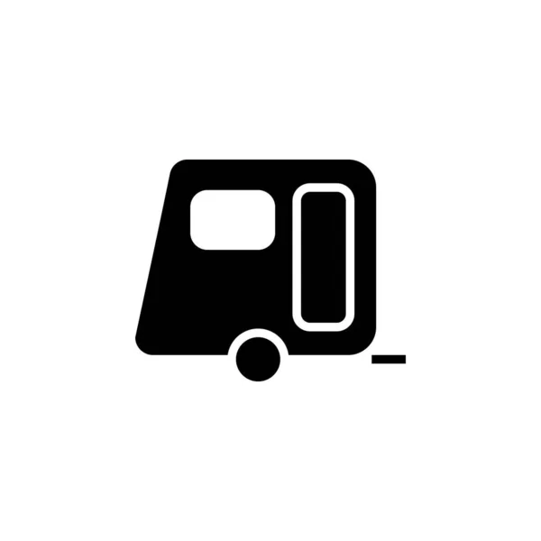 Caravan Camper Travel Solid Icon Vector Illustration Logo Template Suitable — Stock Vector