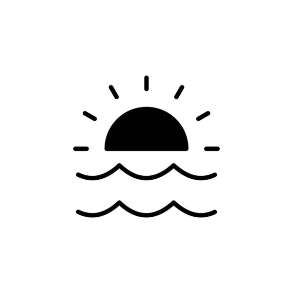 Ocean Water River Solid Icon Vector Illustration Logo Template Vhodné — Stockový vektor