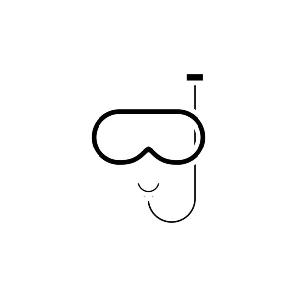 Μάσκα Κατάδυσης Snorkel Μαγιό Snorkelling Solid Icon Vector Illustration Logo — Διανυσματικό Αρχείο