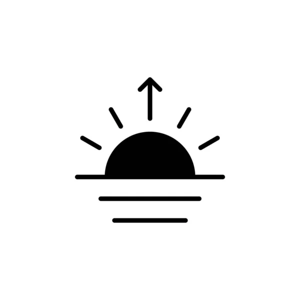 日の出 太陽固体アイコンベクトルイラストロゴテンプレート 多くの目的に適した — ストックベクタ