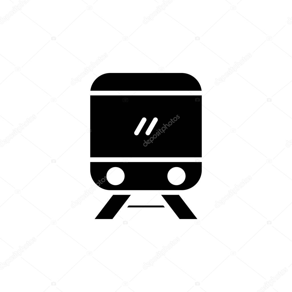 Train, Locomotive, Transport Solid Icon Vector Illustration Logo Template. Suitable For Many Purposes.