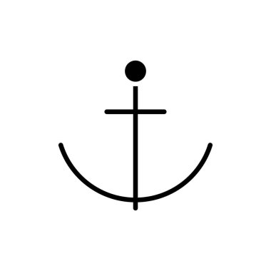 Anchor, Port Solid Simge Vektör İllüstrasyon Logo Şablonu. Birçok Amaç İçin Uygun.