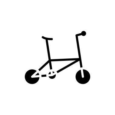 Bisiklet, Katı Katı Simge Vektör İllüstrasyon Logo Şablonu. Birçok Amaç İçin Uygun.