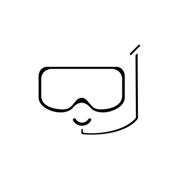 Maschera Subacquea Snorkel Costumi Bagno Snorkeling Solid Icon Vector Illustration — Vettoriale Stock