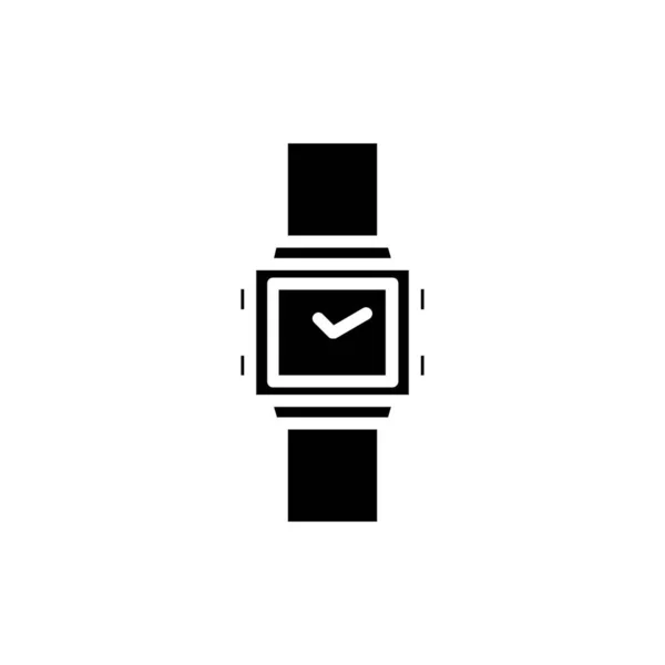 Horloge Polshorloge Klok Tijd Solid Icon Vector Illustratie Logo Template — Stockvector