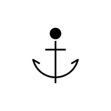 Anchor, Port Solid Simge Vektör İllüstrasyon Logo Şablonu. Birçok Amaç İçin Uygun.