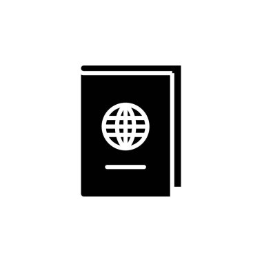 Pasaport, Seyahat, İş Katı Simge Vektör İllüstrasyon Logo Şablonu. Birçok Amaç İçin Uygun.