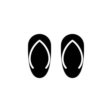 Sandal, Ayakkabı, Terlik, Parmak arası Terlik Katı Simge Vektör İllüstrasyon Logo Şablonu. Birçok Amaç İçin Uygun.
