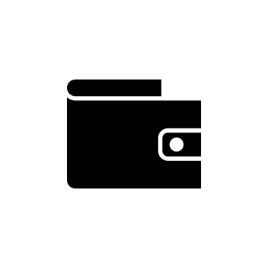 Cüzdan, Tasarruf, Para Katı Simge Vektör İllüstrasyon Logo Şablonu. Birçok Amaç İçin Uygun.