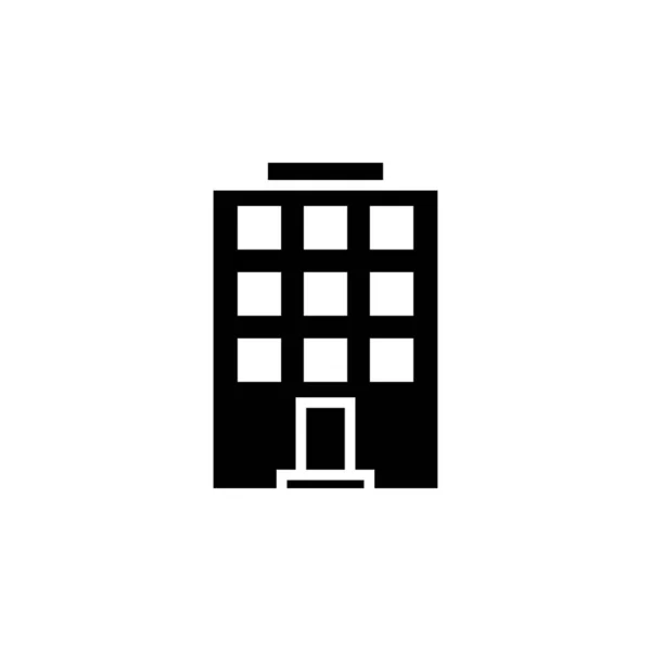 Hotel Wohnung Stadthaus Wohn Solid Icon Vector Illustration Logo Template — Stockvektor