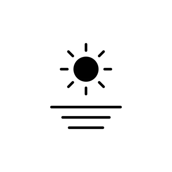 Wschód Słońca Zachód Słońca Słońce Solid Ikona Wektor Ilustracja Szablon — Wektor stockowy