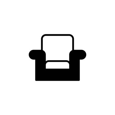 Koltuk, Katı Satır Simge Vektör İllüstrasyon Logosu Şablonu. Birçok Amaç İçin Uygun.