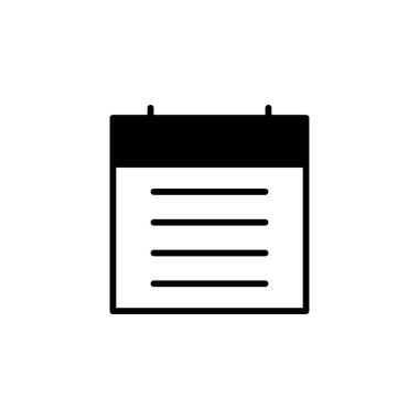 Notlar, Notepad, Notebook, Memo, Paper Solid Line Simge Vektör İllüstrasyon Logo Şablonu. Birçok Amaç İçin Uygun.