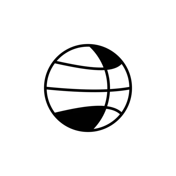 Deporte Bola Juego Línea Sólida Icono Vector Ilustración Logo Plantilla — Vector de stock