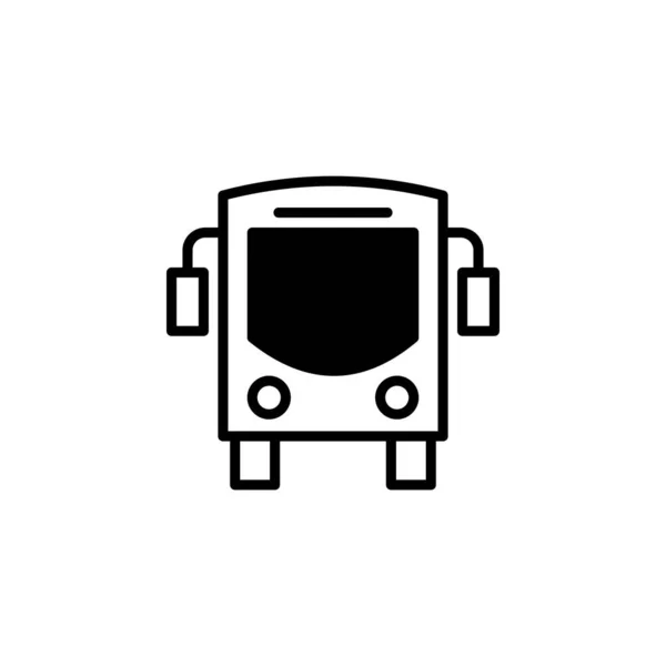 Bus Autobus Veřejné Doprava Solid Line Icon Vector Ilustration Logo — Stockový vektor