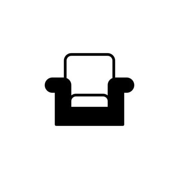 Silla Asiento Solid Line Icon Vector Illustration Logo Template Adecuado — Vector de stock