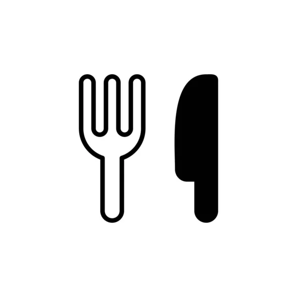 Ресторан Їжа Кухня Тверда Лінія Іконка Векторна Ілюстрація Шаблон Логотипу — стоковий вектор