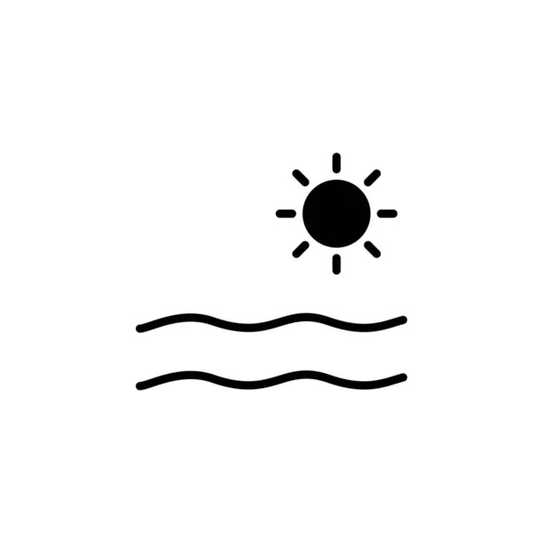 Oceano Água Rio Mar Solid Line Icon Vector Ilustração Logo — Vetor de Stock