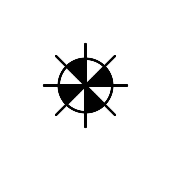Dümen Denizcilik Gemi Tekne Katı Çizgisi Simge Vektör Çizimi Logo — Stok Vektör