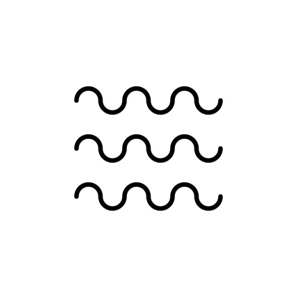 Modèle Logo Illustration Vectorielle Icône Ligne Solide Océan Eau Rivière — Image vectorielle