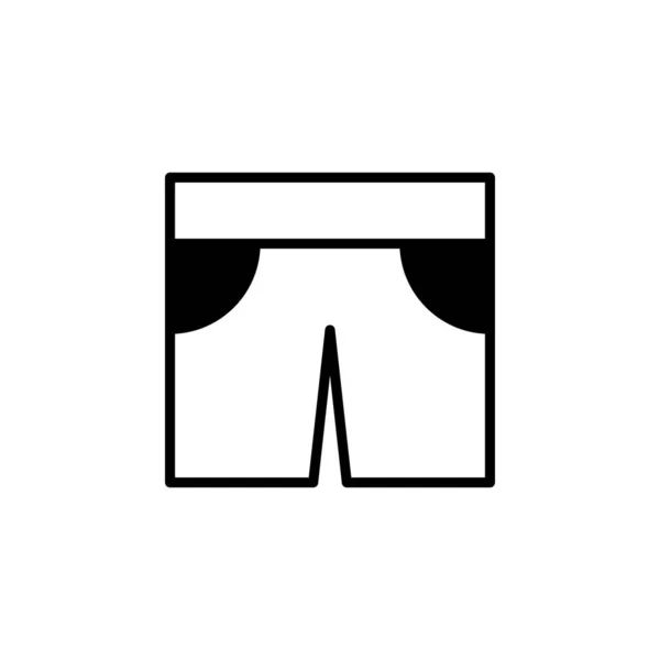 Pantalones Cortos Casual Pantalones Línea Sólida Icono Vector Illustration Logo — Archivo Imágenes Vectoriales