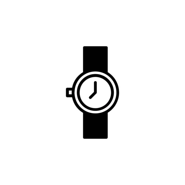 Часы Наручные Часы Часы Time Solid Line Иконка Векторной Иллюстрации — стоковый вектор