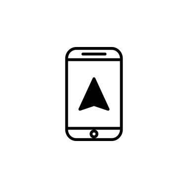 GPS, Harita, Navigasyon, Yön Katı Satır Simgesi Vektör İllüstrasyon Logo Şablonu. Birçok Amaç İçin Uygun.