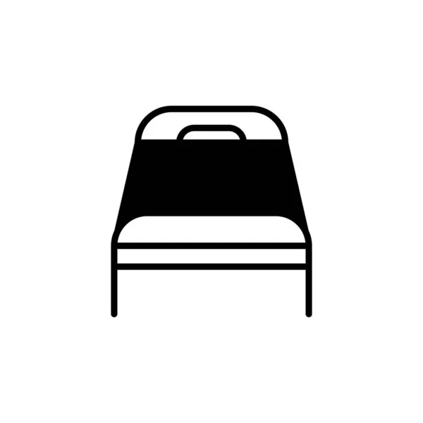 Bett Schlafzimmer Solid Line Icon Vector Illustration Logo Template Für — Stockvektor