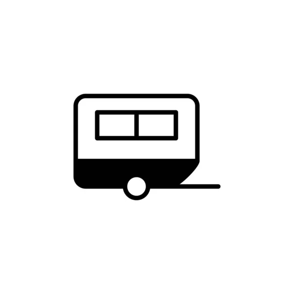 Caravana Camper Travel Solid Line Icono Vector Illustration Logo Template — Vector de stock