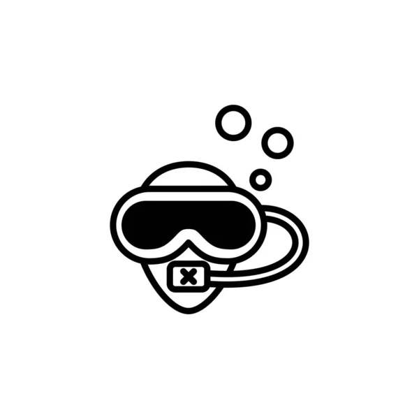 Dykmask Snorkel Badkläder Snorkling Solid Line Ikon Vektor Illustration Logotyp — Stock vektor