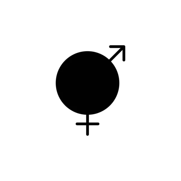 Gender Sign Male Female Straight Solid Line Icon Vector Illustration — 스톡 벡터