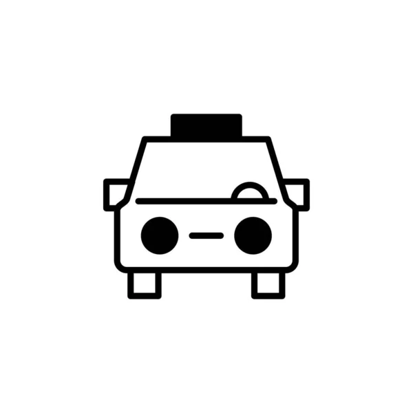 Taksi Taksi Seyahat Taşımacılık Katı Hat Simgesi Vektör Çizimi Logo — Stok Vektör