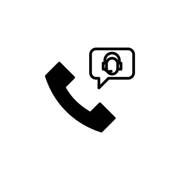 Call Centre Telefone Solid Line Icon Vector Ilustração Logo Template — Vetor de Stock