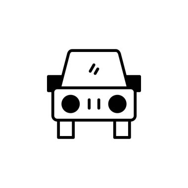 Araba, Otomobil, Taşımacılık Katı Hat Simgesi Tanıtım Logosu Şablonu. Birçok Amaç İçin Uygun.