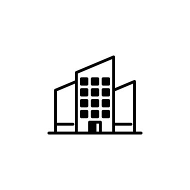 Şehir, Şehir, Şehir Hattının Simge Vektör İllüstrasyon Logosu Şablonu. Birçok Amaç İçin Uygun.