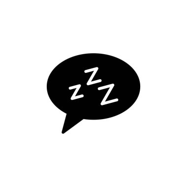 Uyku, Uyku, Gece Katı Çizgisi Simge Vektör İmajı Logo Şablonu. Birçok Amaç İçin Uygun.