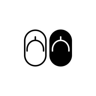 Sandal, Ayakkabı, Terlik, Parmak arası Terlik Katı Çizgi Simgesi Tanıtım Logosu Şablonu. Birçok Amaç İçin Uygun.