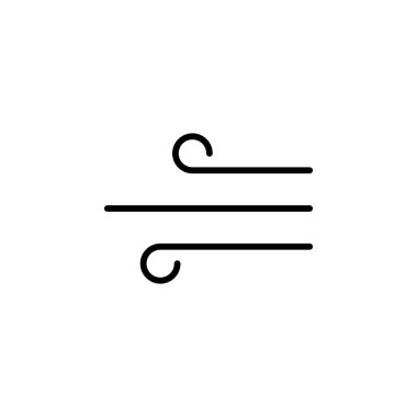 Rüzgar, Hava Katı Hat Simgesi Vektör İllüstrasyon Logosu Şablonu. Birçok Amaç İçin Uygun.