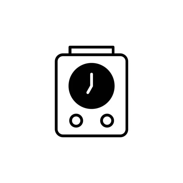 Alarma Timer Solid Line Icon Vector Illustration Logo Template Adecuado — Archivo Imágenes Vectoriales