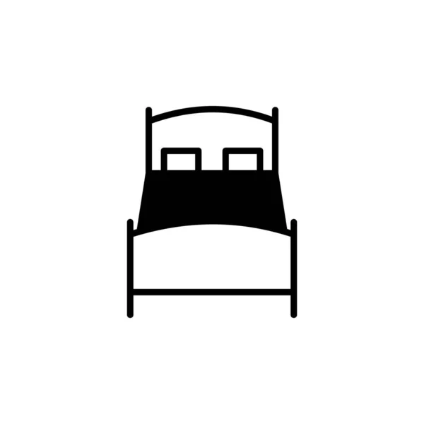 Cama Dormitorio Sólida Línea Icono Vector Ilustración Logo Plantilla Adecuado — Vector de stock