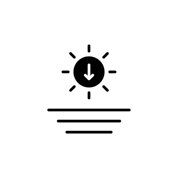Sunrise Sunset Sun Solid Line Icon Vector Illustratie Logo Template — Stockvector
