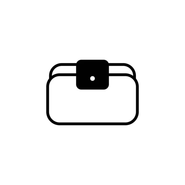 Cüzdan, Tasarruf, Katı Para Hattı Simge Vektör İllüstrasyon Logo Şablonu. Birçok Amaç İçin Uygun.