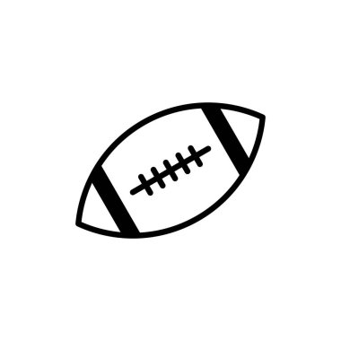 Rugby, Amerikan Futbolu Katı Çizgi Simge Vektör İllüstrasyon Logo Şablonu. Birçok Amaç İçin Uygun.