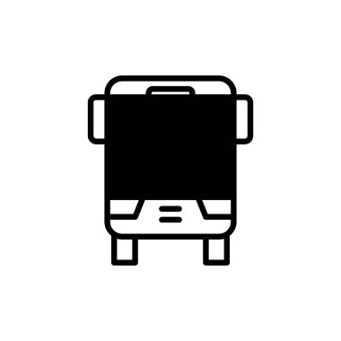 Otobüs, Autobus, Ulaştırma, Taşımacılık Katı Hat Simgesi Vektör İllüstrasyon Logo Şablonu. Birçok Amaç İçin Uygun.