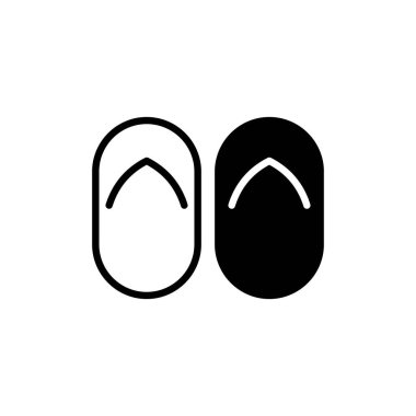 Sandal, Ayakkabı, Terlik, Parmak arası Terlik Katı Çizgi Simgesi Tanıtım Logosu Şablonu. Birçok Amaç İçin Uygun.