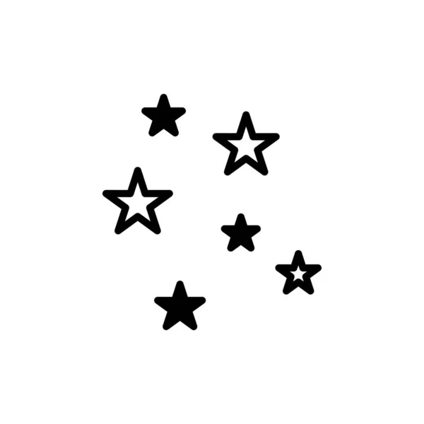 Estrelas Noite Linha Sólida Ícone Vetor Ilustração Logotipo Modelo Adequado — Vetor de Stock