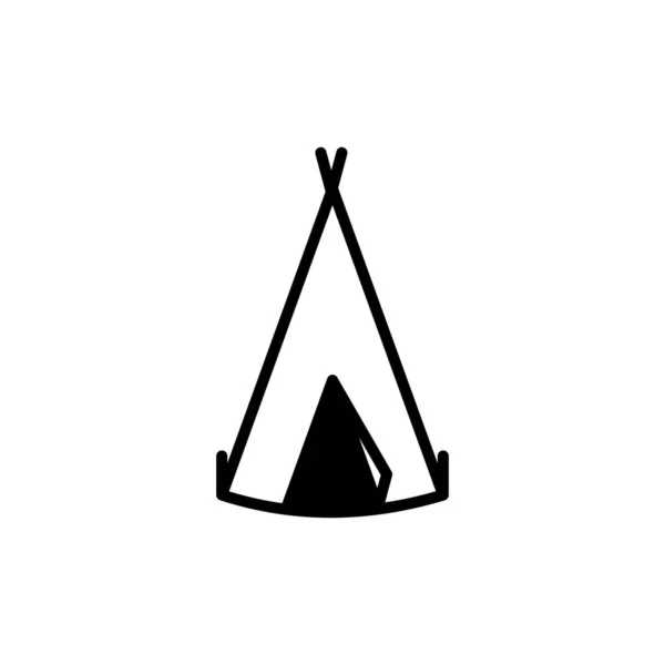 Camp Zelt Camping Reise Solid Line Icon Vector Illustration Logo — Stockvektor