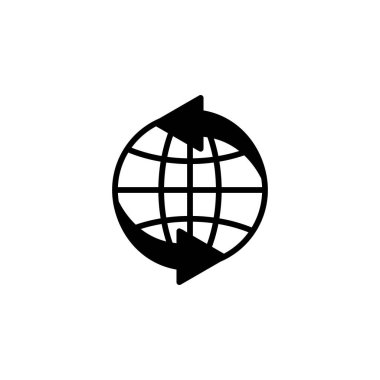 Dünya, Dünya, Global Solid Line Simge Vektör İllüstrasyon Logo Şablonu. Birçok Amaç İçin Uygun.