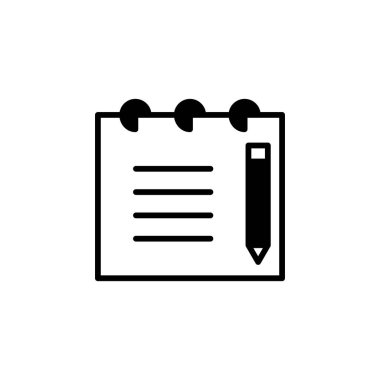 Notlar, Notepad, Notebook, Memo, Paper Solid Line Simge Vektör İllüstrasyon Logo Şablonu. Birçok Amaç İçin Uygun.